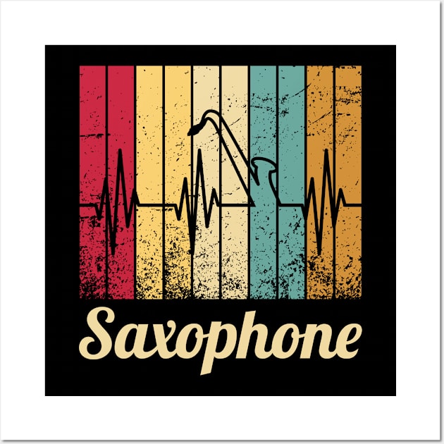 Saxophone Jazz Gift Musical Instrument Vintage Wall Art by AlleyField